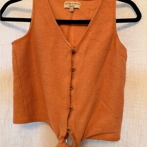 Madewell Pink Tie Front Tank Top